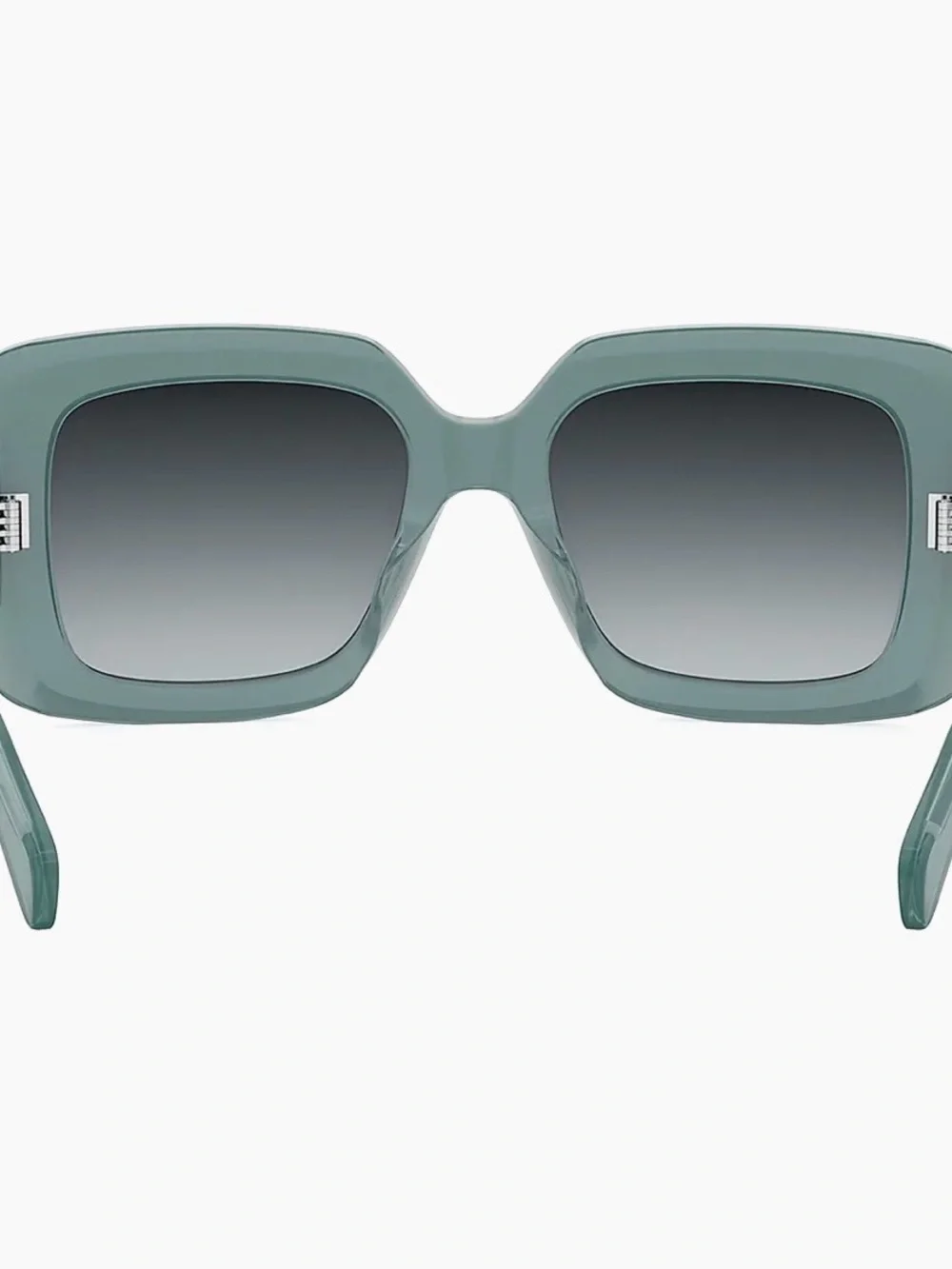 Celine 54mm Square Sunglasses in Translucent Teal with Gradient Lenses